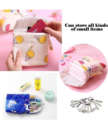 Sanitary Napkin & Menstrual Cup Storage Bag 4 Pcs - Portable Feminine Hygiene Pouch for Teen Girls & Women - Random Patterns - 4 Count - Buy Online on GoSupps.com