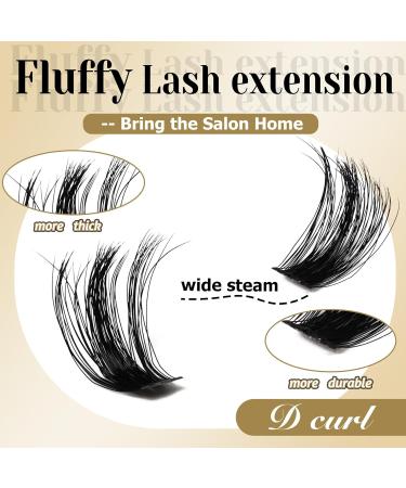 Veleasha 80D Fluffy Lash Clusters - 192PCS D Curl Volume Eyelash Extensions 10-18mm - Soft DIY Cluster Lashes for Home Use - Buy Online on GoSupps.com