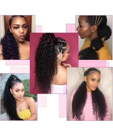 Hair Chignon Brazilian Hair Ponytail Curl with Drawstring Hair Comb Ponytail Extensions Curly Ponytail Hair Clip for Black Women Messy Bun Hair Piece (Color : Black Size : 18inch 150g) - Buy Online on GoSupps.com