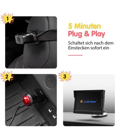 LuckView BM1 Baby Back Seat Camera - 1080p Night Vision Triple Zoom Easy 5-Minute Install | International Shipping Available - Buy Online on GoSupps.com