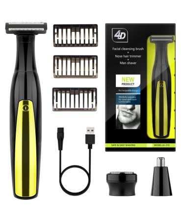 Beard trimmer CKCLR razor men electrically 3 in 1 trimmer IPX6 waterproof nose hair trimmer for face and scalp hair beard care Body Hair Groomer men's men gifts (black)