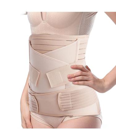 TIRAIN 3 in 1 Postpartum Belly Band Post Pregnancy postpartum belt for women after birth Support Band Recovery BellyWaistPelvis Wrap Postnatal Shapewear One Size One Size Nude