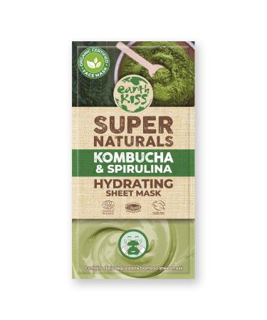 Earth Kiss Super Naturals Hydrating Kombucha and Spirulina Sheet Mask to Minimise the Appearance of Pores Tone your Complexion and Hydrate Thirsty Skin Single Sachet