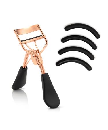 Inge Eyelash Curler | 5 Replacement Pads Lash Curler Eye Lash Curler Lash Lifter | Fitting All Eye Shapes no Pinching | Rose Gold