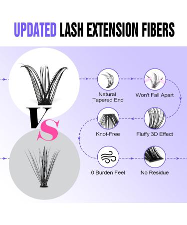 Pawotence 280pcs 40D Curl Cluster Lashes 9-16mm Mix | Self-Application at Home - Buy Online on GoSupps.com
