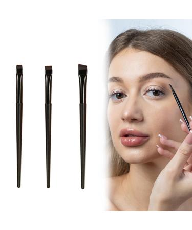 3Pcs Eyebrow Eyeliner Brush Set Thin Eyeliner Brush Flat Eyebrow Brush Angled Brush Precision Eye Brow Makeup Brushes Tools for Eyeshadow Perfect for Eyeshadow Eyebrows Eyeliner Eye Makeup Cosmetics