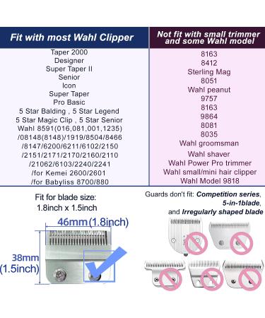 Wahl Professional Hair Cutting Guides Set - 10 Metal Clip Guards, 10 Cutting Lengths - Compatible with Most Wahl Clippers - Black - Buy Online on GoSupps.com
