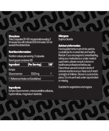 Numan Glucomannan Weight Loss Support Capsules - 180 Capsules - Vegan-Friendly Appetite Suppressants - Made in the UK - Buy Online on GoSupps.com