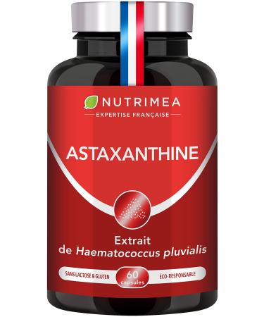 Astaxanthin - Haematococcus Pluvialis Extract 40 mg - 100% Natural - Vegan - Antioxidant - Premium Formula - 60 Capsules - Nutrimea - Made in France