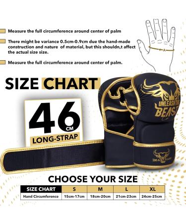 Beast Rage MMA Gloves for Men & Women - Adjustable Wrist Support Open Palm for Martial Arts Grappling and Sparring | S/M Gold - Buy Online on GoSupps.com