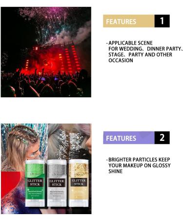  MKNZOME Glitter Body Gel 3 Colors Glitter Liquid Eyeshadow Face Hair Lip Nail Halloween Makeup Accessories - Buy Online on GoSupps.com