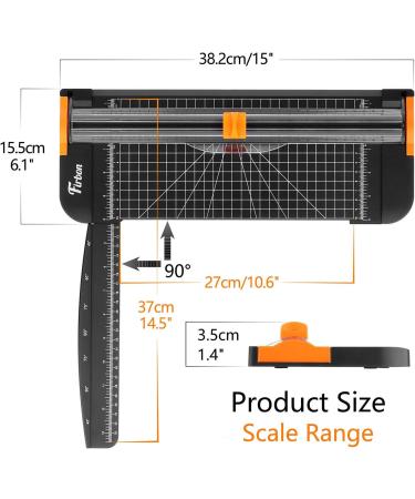 Firbon A4 Paper Cutter 12 Inch Titanium Paper Trimmer Scrapbooking Tool with Automatic Security Safeguard and Side Ruler for Craft Paper  Coupon  Label and Cardstock (Black) 1-black - Buy Online on GoSupps.com