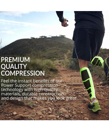 Gemx Calf Compression Sleeve (1 Pair) - Breathable Neoprene Fabric - Shin Splint Support for Running, Cycling, Hiking - Men & Women - Size L - Green - Buy Online on GoSupps.com