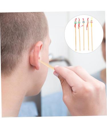 HOLIDYOYO 5pcs Bamboo Ear Cleaning Tool Cartoon Doll Head Design for Safe and Gentle Ear Wax Removal Skid Resistant for Personal and Family Use - Buy Online on GoSupps.com