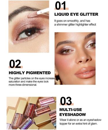 Eye Gloss Eyeshadow | 12 Colors Shimmer Eyeshadow Waterproof Long Lasting Quick-Drying Brilliant Gel Highlighter Sparkling Shimmer Eyeshadow Pochy - Buy Online on GoSupps.com