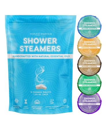 Natural Essence Shower Steamers Variety of Scents 15 Packs - Shower Bombs with Aromatherapy and Long-Lasting Wellness Effect - Valentines Day Gifts for Him and Her by Trade Sailor