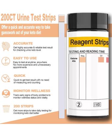 200CT Ketone Test Strips - Accurate Keto Strips for Quick Ketosis Testing | Easy-to-Use & Read Results - Buy Online on GoSupps.com