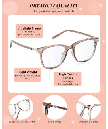 Myiaur Blue Light Blocking Fit Over Glasses for Women - Anti Digital Eyestrain & Headaches for Screens - A1 Brown - Buy Online on GoSupps.com