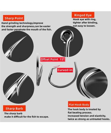 220-Piece Fishing Hooks Set | 2X Strong Circle Hooks for Freshwater & Saltwater Fishing | Offset Octopus Catfish Hooks in Multiple Sizes | BLACK Finish - Buy Online on GoSupps.com