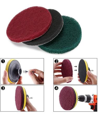 Lizusidtsy 13 Pieces Drill Power Scrubber Brush Scouring Pads & Sponge Cleaning Kit - All Cleaner Scrubbing Cordless Drill - Buy Online on GoSupps.com