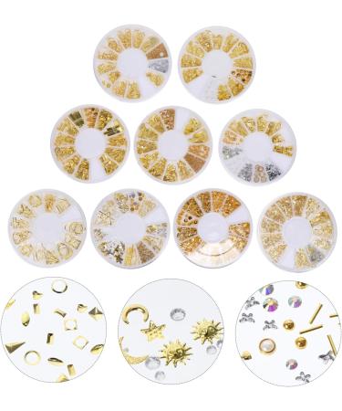 FRCOLOR 45 Boxes Nail Art Accessories Gold Trim Nail Charm Decals Nail Decals 3d Nail Art Stud Manicure Decals Strawberry Accessories Kids Gold Nail Studs Japanese White Disc Zinc Alloy - Buy Online on GoSupps.com