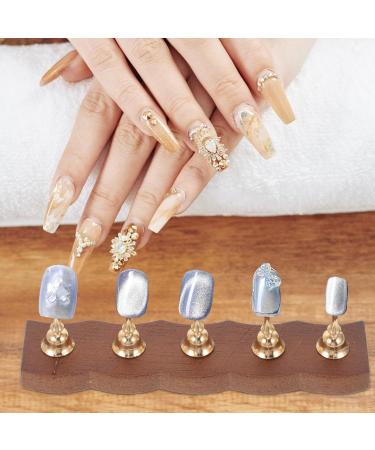 Baluue 1 Set Wooden Press on Nails Stand Painting Nails Holder False Nails Display Stand Magnetic Aurora Nail Holder with Base for Nail Salon False Nails Accessories - Buy Online on GoSupps.com