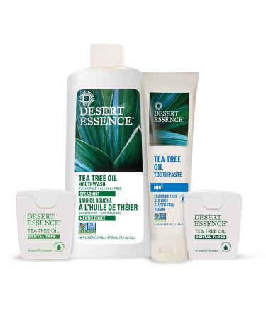 Desert Essence Tea Tree Oil Toothpaste - Mint 6.25 Oz (Pack of 2) - Refreshing Cleansing with Pure Essential Oil & Baking Soda - Buy Online on GoSupps.com