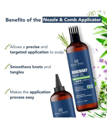 Botanic Hearth 100% Pure Rosemary Oil for Hair Growth - Biotin Infused Jojoba & Castor Oil | Nourishing Hair Treatment 6.7 fl oz | Non-GMO - Buy Online on GoSupps.com