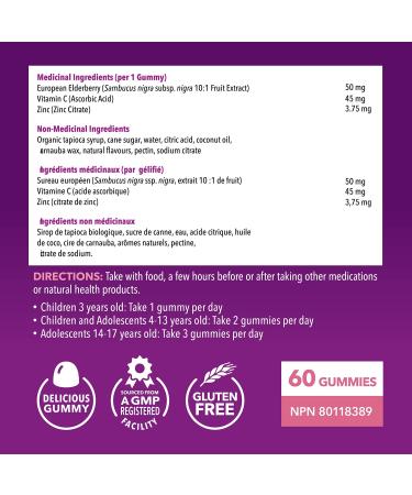 Elderberry Gummies for Kids with Zinc & Vitamin C | Immune Defense Support | Vegan Gummies 60 Count - Buy Online on GoSupps.com