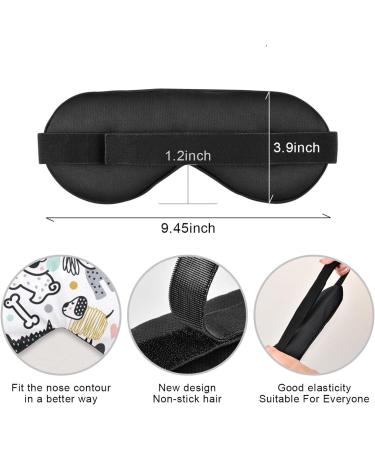 Adjustable Light Blocking Eye Mask for Deep Sleep | Haskirky Breathable Adult Men and Women Travel Mask | Ideal for Business Trips, Yoga, Meditation | Cute Cartoon Dogs Design - Buy Online on GoSupps.com