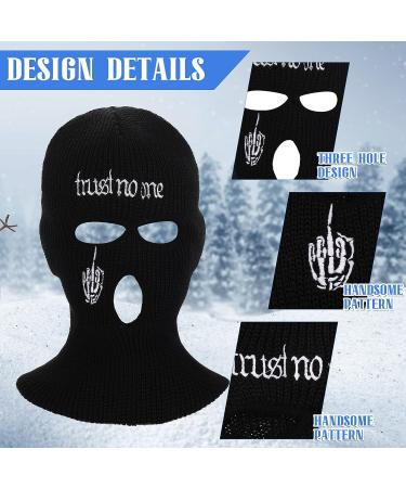 Winter Ski Mask for Men and Women - Knitted 3 Hole Balaclava Face Mask Beanie for Snow Sports - Full Face Cover in Black - Buy Online on GoSupps.com