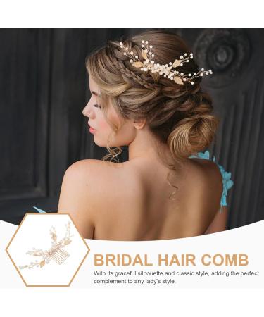 ifundom Hair piece side hair comb Miss crystal headgear elegant bridal headpiece grace hair hair wedding decor hair accessories for women hair accessories hairpin Metal modeling leaf - Buy Online on GoSupps.com
