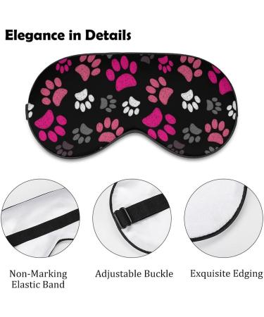 Buy Pink Animal Paws Print Sleep Mask for Women | Adjustable Eye Shades with Elastic Strap | Comfortable Sleeping Cover - Buy Online on GoSupps.com