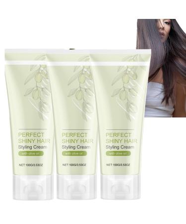 Hair Gloss Styling Cream, Styling cream for curly hair regenerates and improves frizz creating a natural look 100 g (3PC)
