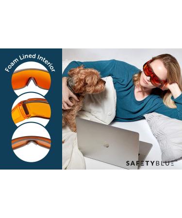 Comfortable Sleep Orange Glasses - Blue & Green Light Blocking - Amber Lens for Eye Strain Relief - Unisex Computer Glasses - Buy Online on GoSupps.com
