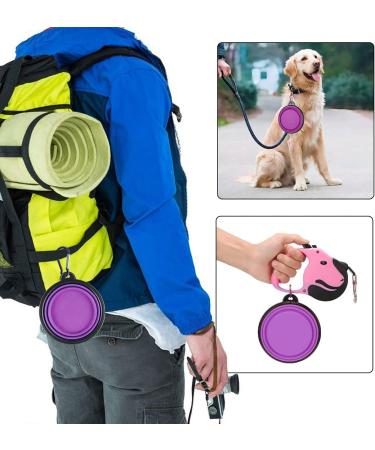 Coolon Collapsible Dog Bowl | Portable Dog & Cat Water Bowl | Foldable Medium 650ml with Carabiners - Purple - Buy Online on GoSupps.com
