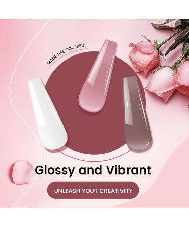 JEWHITENY 3 Colors Poly Nail Extension Gel Set - 30ml Pink White & Brown for French Manicure | DIY Nail Art & Home Salon Beauty Gift - Buy Online on GoSupps.com