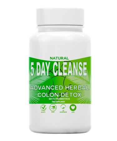 5 Day Rapid Colon Detox & Cleanse | 30 Vegan Capsules | Natural Laxative with Probiotic | Constipation Bloating Gut Detox Relief | All Natural Ingredients Vitamins | Gluten Free | Easy to Swallow 30 count (Pack of 1) - Buy Online on GoSupps.com