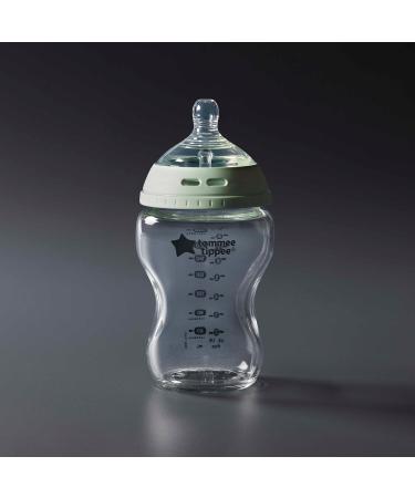 Tommee Tippee Natural Start Anti-Colic Glass Baby Bottle 250ml - Chest Sucker & Anti-Colic Valve - 1 Pack - Buy Online on GoSupps.com