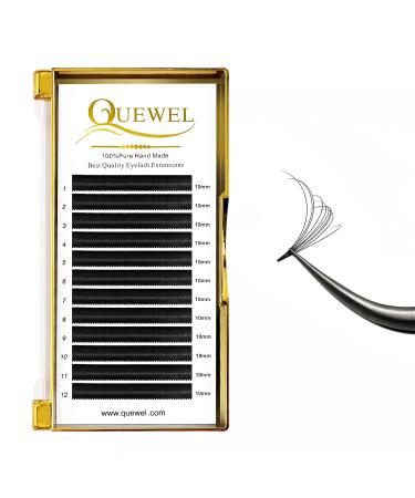 QUEWEL 0.05 C Curl 10mm Volume Self-Fleed Eyelash Extensions - Easy Fan Lashes for Professional Volume Technology - Buy Online on GoSupps.com