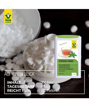 Raab Stevia Tabs - Pack of 2 (300 Tablets 18g Each) - Sugar-Free Sweetener for a Healthy Lifestyle - Buy Online on GoSupps.com