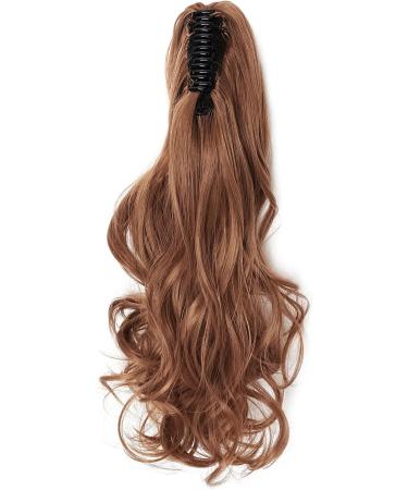 S-noilite Curly Wavy Ponytail Extension Clip in Hair 18 Synthetic Hairpieces Light Auburn - 145g - Buy Online on GoSupps.com