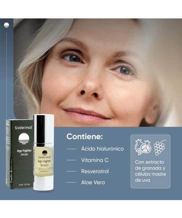  SODERMOL Vitamin C Facial Serum | Hyaluronic Acid - Resveratrol - Aloe Vera - Grape Stem Cells | Anti-Dark Spot Treatment - Anti-Aging | For Men and Women - Buy Online on GoSupps.com