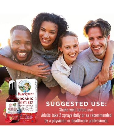 Organic Vitamin B12 Spray for Nerve Function & Energy Support - Vegan, Non-GMO, Gluten Free - 1 Fl Oz (Berry) - Pack of 1 - Buy Online on GoSupps.com