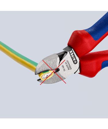 Knipex Diagonal Cutter black atramentized with multi-component grips 160 mm (self-service card/blister) 70 02 160 SB Multi-component Grips Blue/Red 160 mm atramentized on self-service card - Buy Online on GoSupps.com