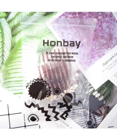 Honbay 2PCS Pearl Crystal Rhinestone Hair Side Combs for Women - Floral Twist Hairpin Accessories (2 Styles) - Buy Online on GoSupps.com