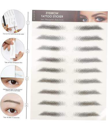 Mipcase False Eyebrows 12pcs Eyebrow Stickers 3d Stickers Hair Like Eyebrows Brown Temporary Brow Tattoos Eyebrow Trimming - Buy Online on GoSupps.com