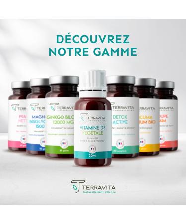 Vitamine D3 V g tale D3V | 2000 UI | Flacon de 20 ml | 8 Mois de Cure | Haute Absorption | Sant des Os & Immunit | Enfants et Adultes | Huile de Coco TCM | Vegan et Made in France | Terravita - Buy Online on GoSupps.com