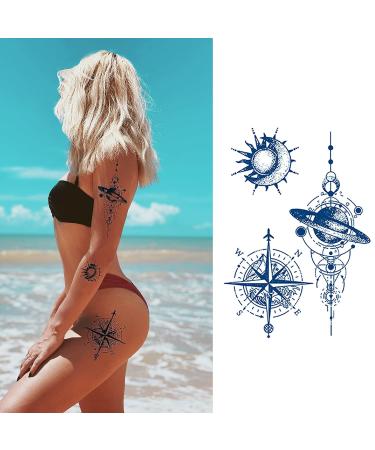 PUNKTUM 2022 Temporary Tattoo Dark Blue 04 for Women Men Kids - Waterproof, Long-Lasting & Realistic Fake Tattoos - Semi-Permanent, 2 Weeks Wear - Buy Online on GoSupps.com