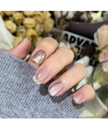Cat Eye Gel Nail Polish White Silver Glitter Magnetic Gel Nail Varnish Holographic Sparkly Shimmer Crystal French Manicure Soak off UV/LED Lamp Nails Long Lasting Nail Art Manicure Salon DIY at Home - Buy Online on GoSupps.com